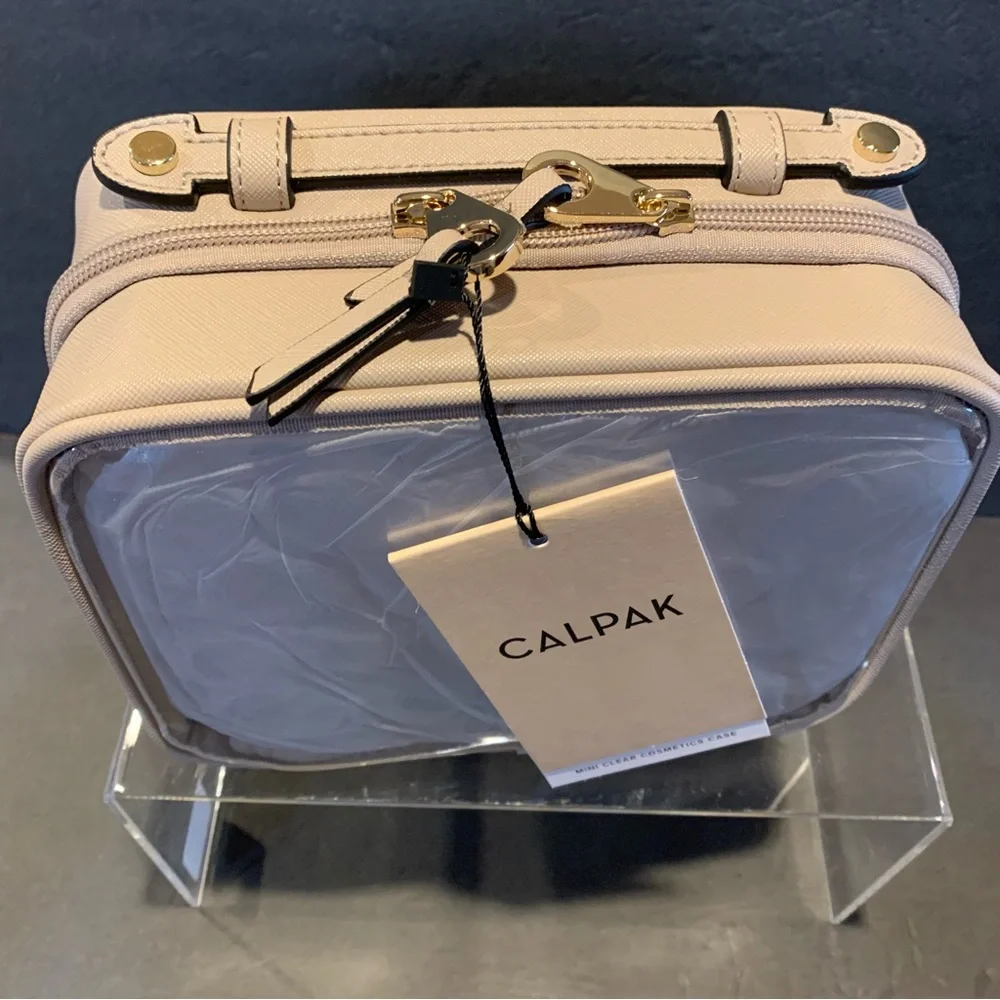 CALPACK NWT Mini Clear Cosmetic Zippered Travel  Case. Stone. - Picture 3 of 12